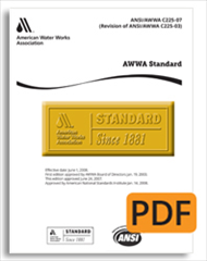 AWWA C900-07 Polyvinyl Chloride (PVC) Pressure Pipe and Fabricated Fittings, 4 In. Through 12 In. (100 mm Through 300 mm), for Water Transmission and Distribution (PDF)