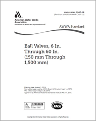 AWWA C507-18 Ball Valves, 6 In. Through 60 In. (150 mm Through 1,500 mm)