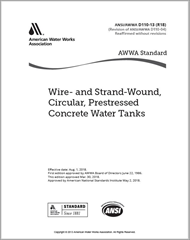 AWWA D110-13 (R18) Wire- and Strand-Wound, Circular, Prestressed Concrete Water Tanks