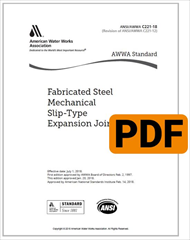 AWWA C221-18 Fabricated Steel Mechanical Slip-Type Expansion Joints (PDF)