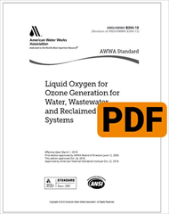 AWWA B304-18 Liquid Oxygen for Ozone Generation for Water, Wastewater, and Reclaimed Water Systems (PDF)