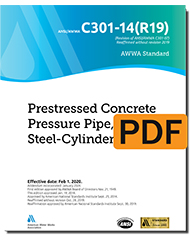 AWWA C301-14(R19) (Print+PDF) Prestressed Concrete Pressure Pipe, Steel-Cylinder Type