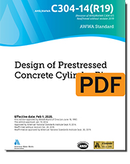 AWWA C304-14(R19) Design of Prestressed Concrete Cylinder Pipe (PDF)