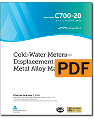 AWWA C700-20 Cold-Water Meters—Displacement Type, Metal Alloy Main Case (PDF)